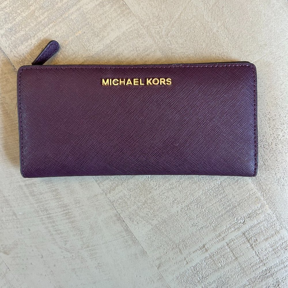 Michael Kors Purple Wallet with Card Insert